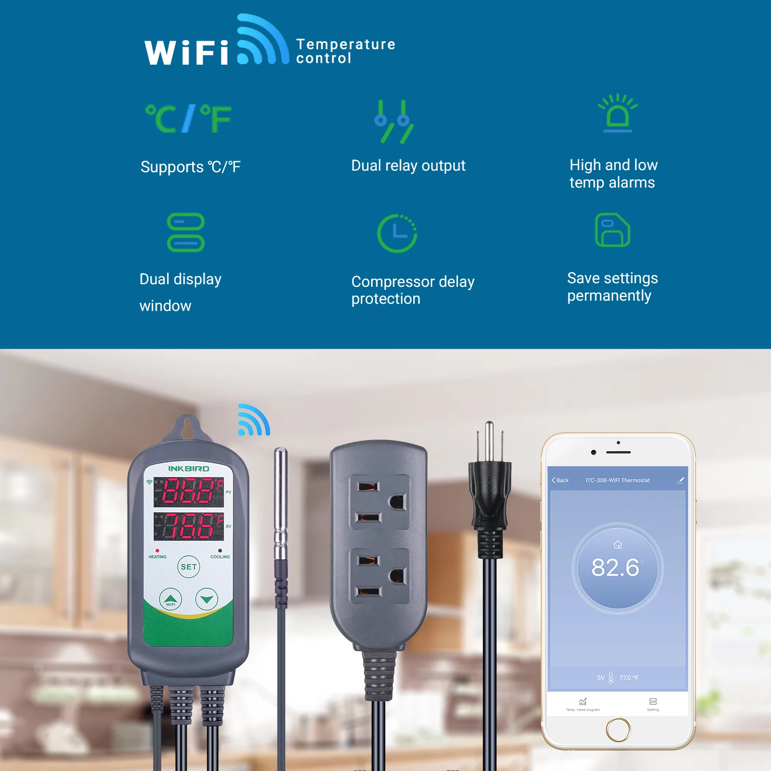 INKBIRD ITC-308-WIFI Digital Temperature Controller