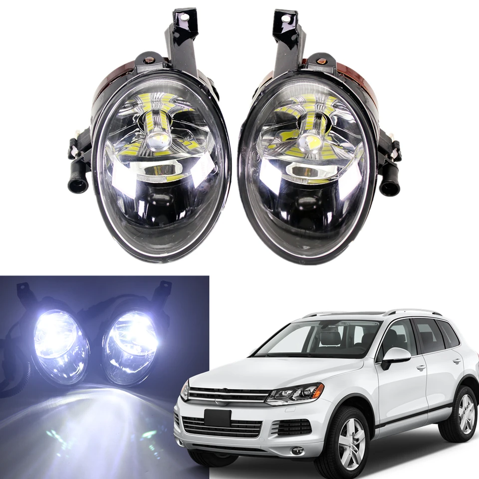 Car LED Lights For VW Touareg 2011 2012 2013 2014 2015 Car-styling Front  Bumper Fog Light Lamp With LED Bulbs - AliExpress