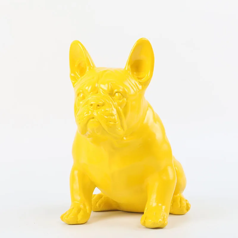 

handicraft Cute French Bulldog Art Sculpture Creative Lucky Dog Figurine Animal Statue Resin Crafts European Home Decoration