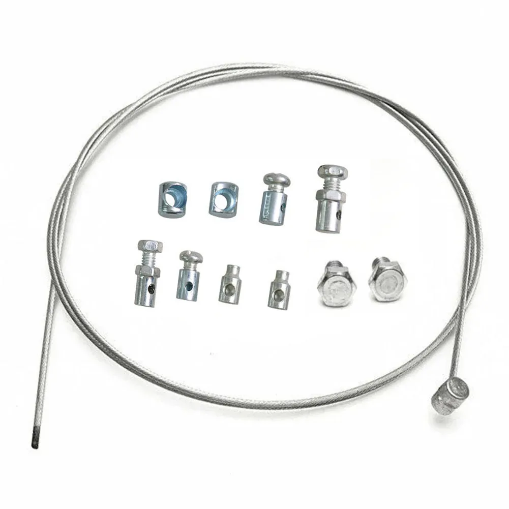 11pcs/set Universal Throttle Clutch Cable Repair Kit Solderless Nipple with Sleeve Nut Set with Cable Lawnmower Rotovator Parts