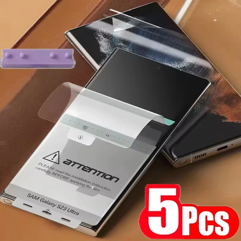 5 Stück Full Cover TPU Hydrogel Film Displayschutzfolie für Samsung Galaxy S25 S24 S23 S22 S21 S20 Note 20 Ultra S25 Plus S24 S23 FE
