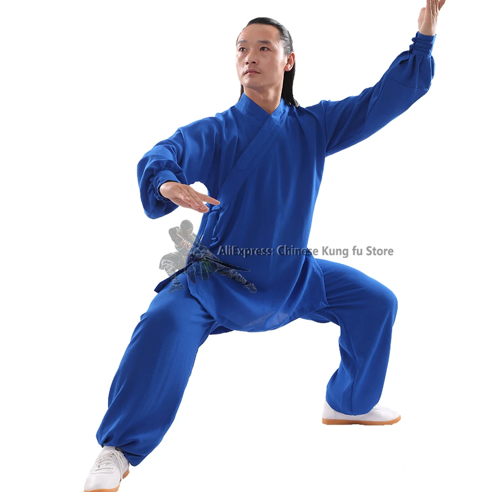 

Custom Tailor High Quality Chinese Kung fu Suit Wudang Taoist Tai Chi Uniform Shaolin Wushu Martial arts Taiji Suit 25 Colors