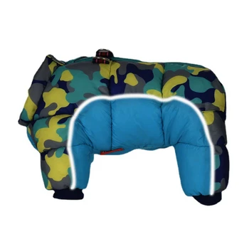 Fullbody Small Dog Coat Warm Fleece Puppy Jacket Dog Winter 4-Leg Puffer Coat Reflective Turtleneck Dog Snow Jacket Snowsuit 1