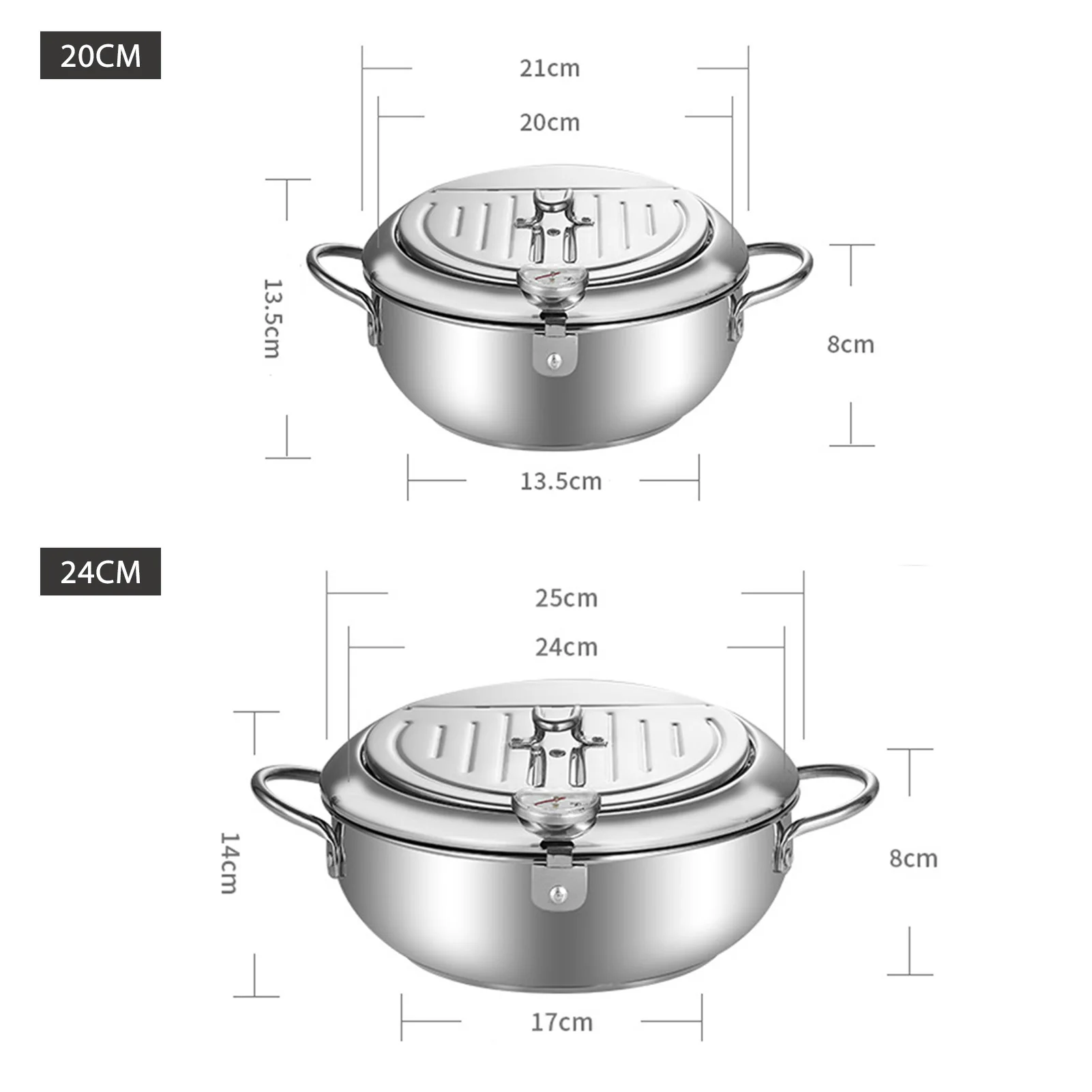 Stainless Steel Deep Fryer Multifunctional Tempura Fryer Pan Temperature  Control Fried Pot - AliExpress