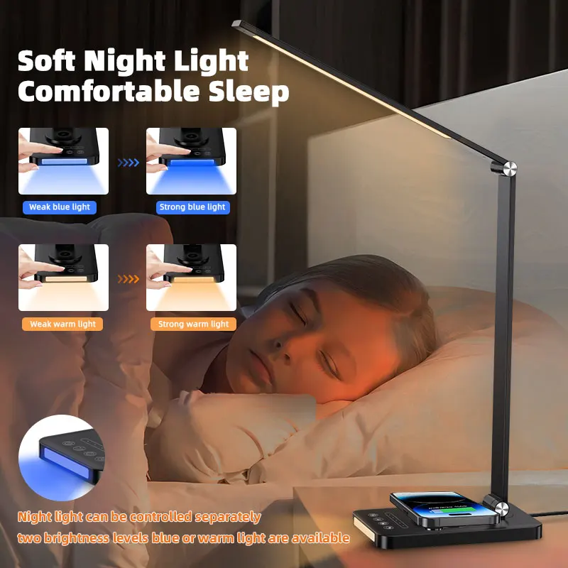 LED Desk Lamp with Wireless Charger 3