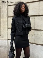 Veste courte à col montant pour femme, manteau court à simple boutonnage et manches longues, vêtements d'extérieur de Style décontracté, nouvelle collection printemps 2026 4