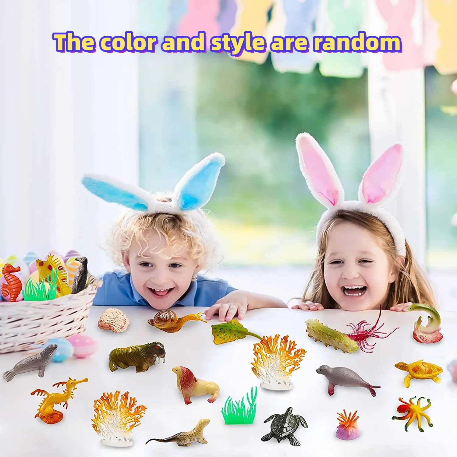 52 Pcs Sea animal toy, approximately 2 inch, creature including Octopus,hippocampus, seahorse, jellyfish, turtle,clown fish, 5