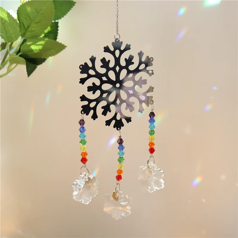 Tree of Life Suncatcher Crystal Rainbow Catcher Garden Decoration Rainbow Maker Silver Prism Window Pendant Xmas Gift New