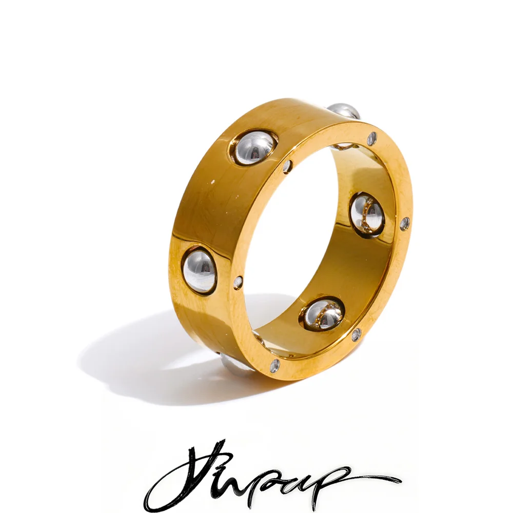 Yhpup Womens 18K Golden PVD Plated Ring