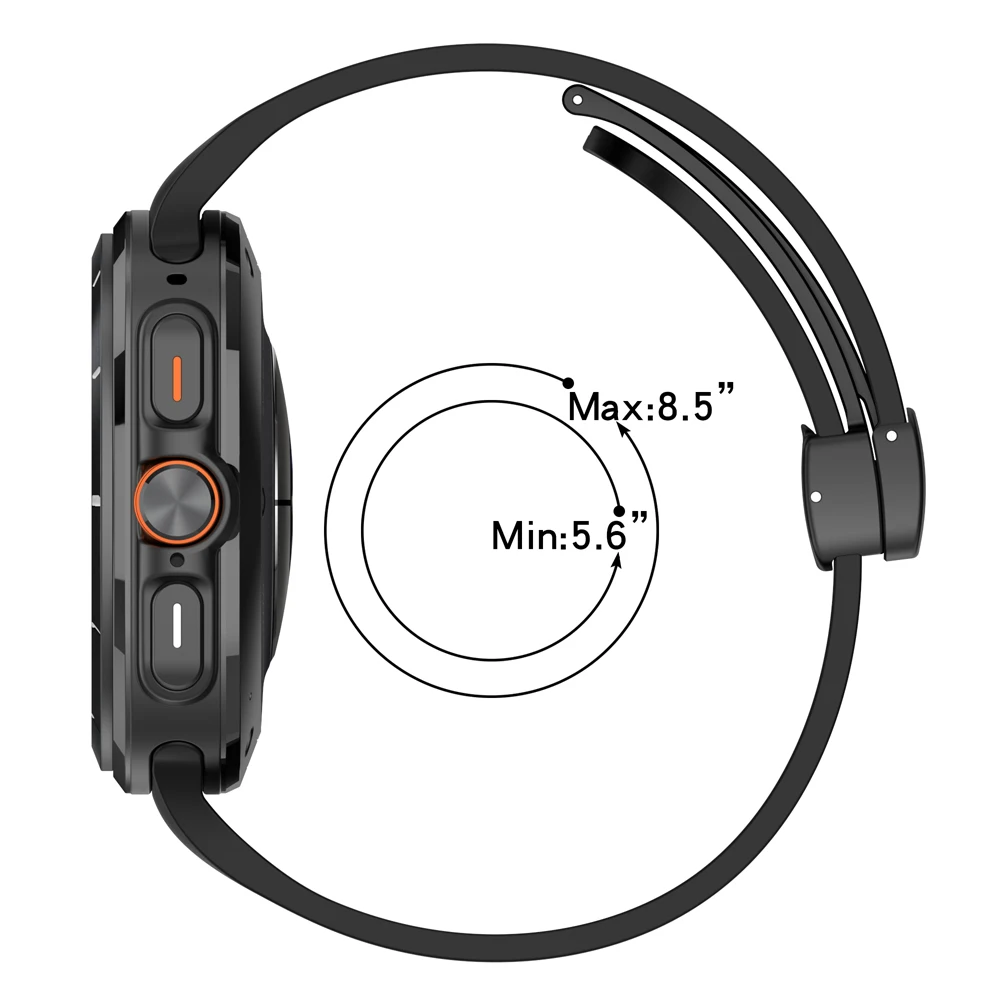 Magnetic Folding Buckle Silicone Sport Band Bracelet - Soft Strap