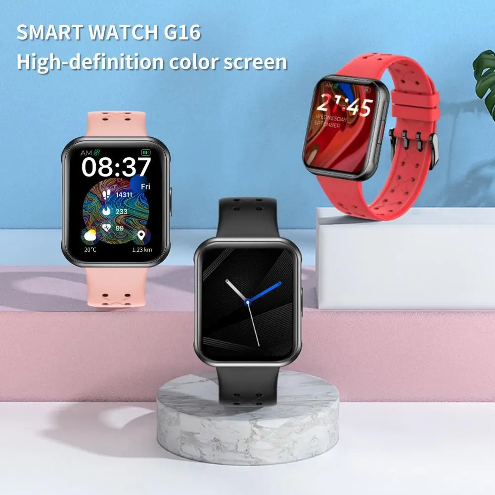 

Смарт-часы G16, Bluetooth, 5,0, измерение пульса, экран 1,69 дюйма, мониторинг сна, спортивные часы для Android 4,4