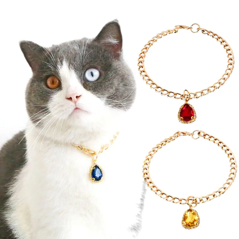 

Adjustable Pet Princess Birthday Party Necklace Metal Crystal Rhinestone Pendant Cat Dog Rabbit Collar Pet Accessories