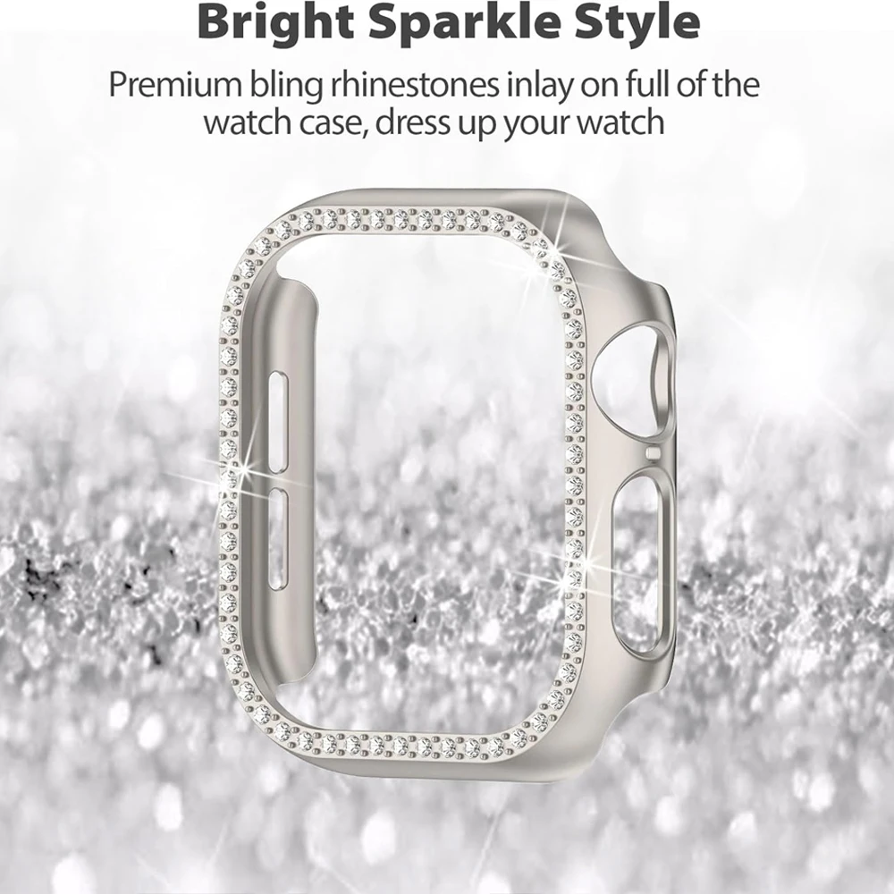 Premium Diamond Protective Bumper Shell Cover for Apple Watch - No Glass Included