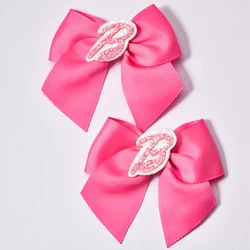 Women's Pink Webbing Ear Clips with Green Lettering - Fashionable and Affordable Accessories - Size fits all (Two rose red)