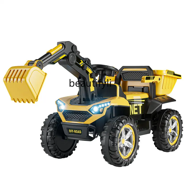 

zq Electric Excavator Double-Drive off-Road Remote Control Large Charging Toy for Boys and Girls Dumptruck