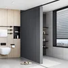 Foldable Shower Curtain Bathroom Partition Waterproof Non-woven Fabric Dry And Wet Separation Shower Curtain Manufacturer 1