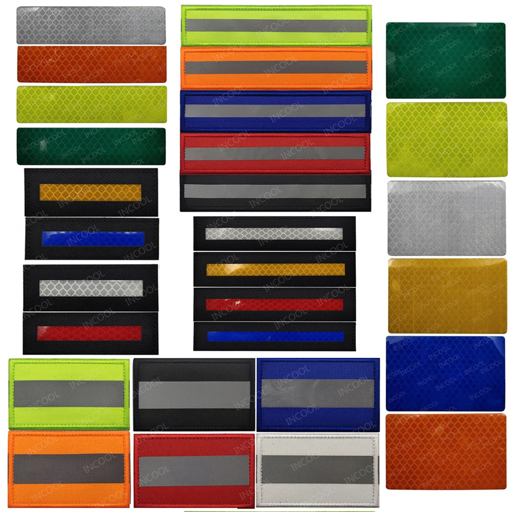 Reflective Safety Patches White Green Blue Chevron Appliqued Strip ...