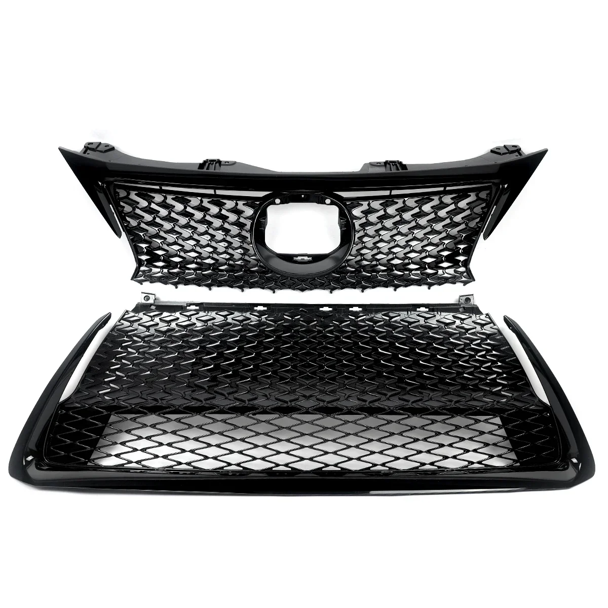 

Front Upper Lower Grille Grill Assembly 2014-2017 For CT200H Gloss Black