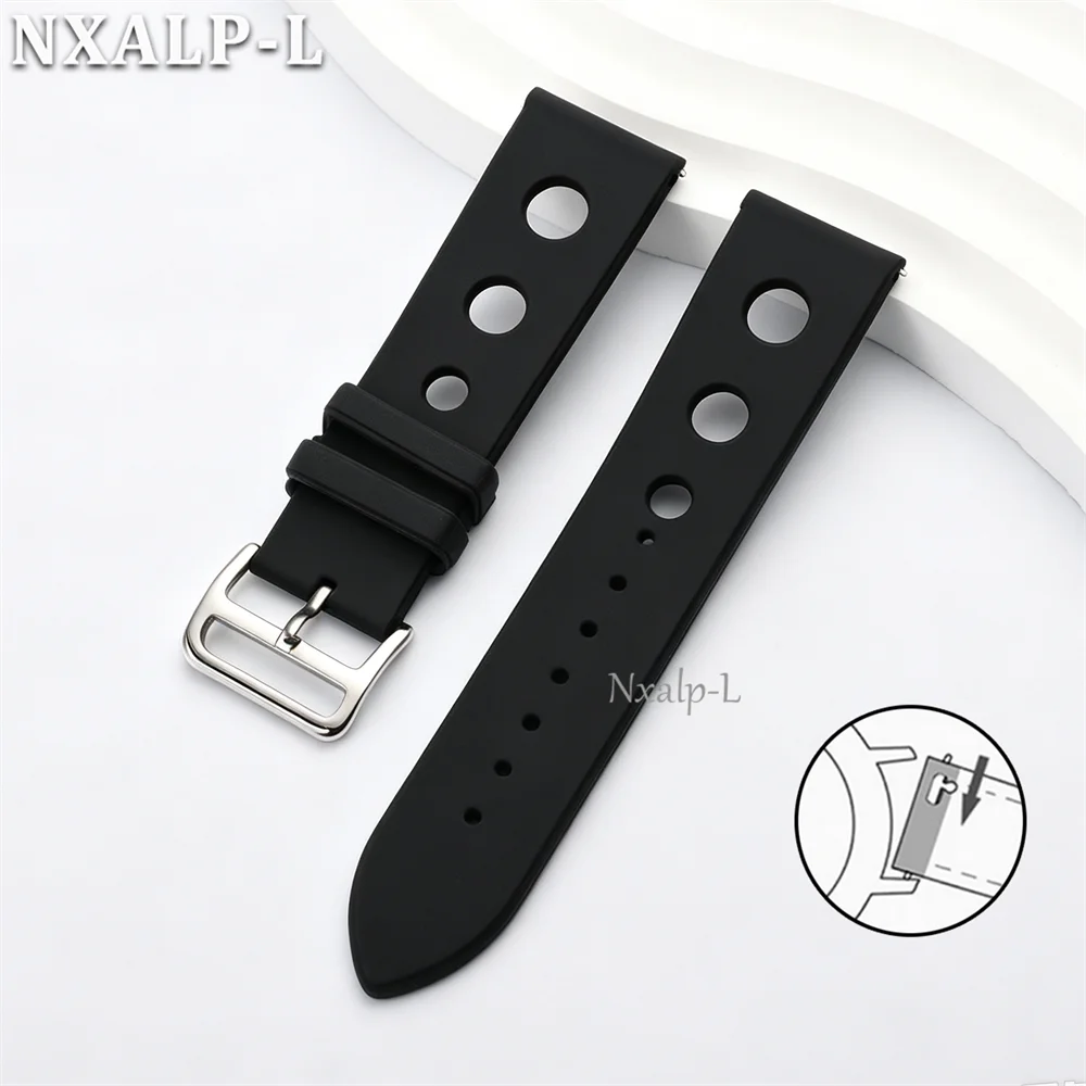 Enhanced Sport Silicone Waterproof Watch Band Wristband with Quick Release