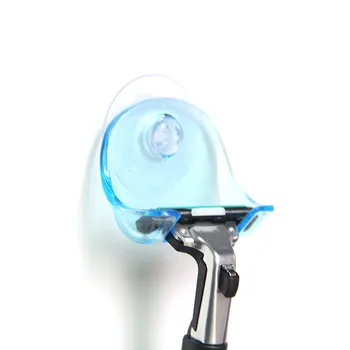 New 1PCS Shaver Toothbrush Holder Washroom Wall Sucker Suction Cup Hook Razor Bathroom Plastic Blue Grey Shaver Holder 2