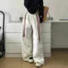 New In Women's Sweatpants Casual Matching Wide Leg Pant Chic Sportswear Loose Cargo Pants Drawstring Joggers Baggy Streetwear 5