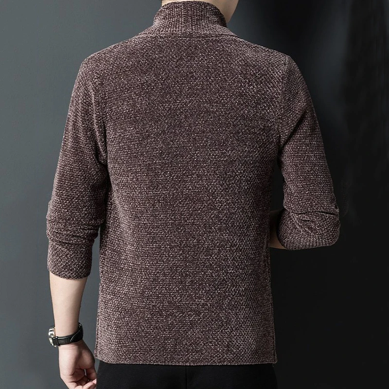 Spring Autumn Men Cardigans Sweaters Streetwear Fashion Knitted Coats Male Clothes Jacquard Weave Casual Long Sleeve Tops