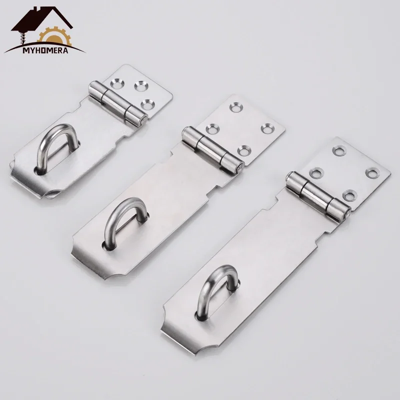Door Hasps Latch Lock Door Hasp Locks 304 Stainless Steel Padlock Doors Window Cabinet Gym Locker 4/6/6.5 inch Home Security