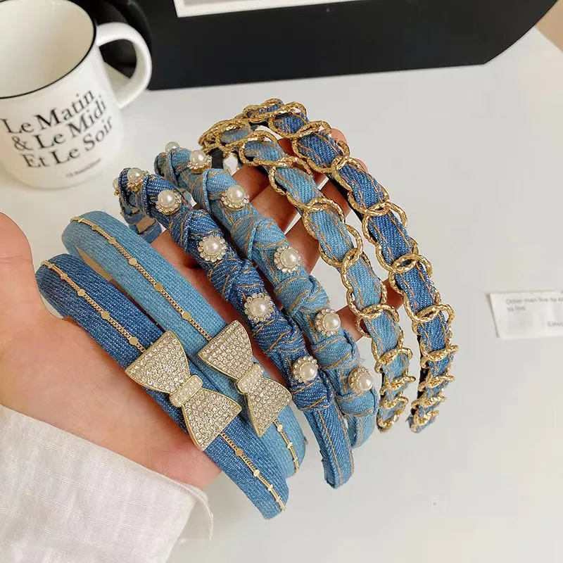 

Denim Bowknot Hairband for Women Girl Korean Handmade Fashion Headband Accessories