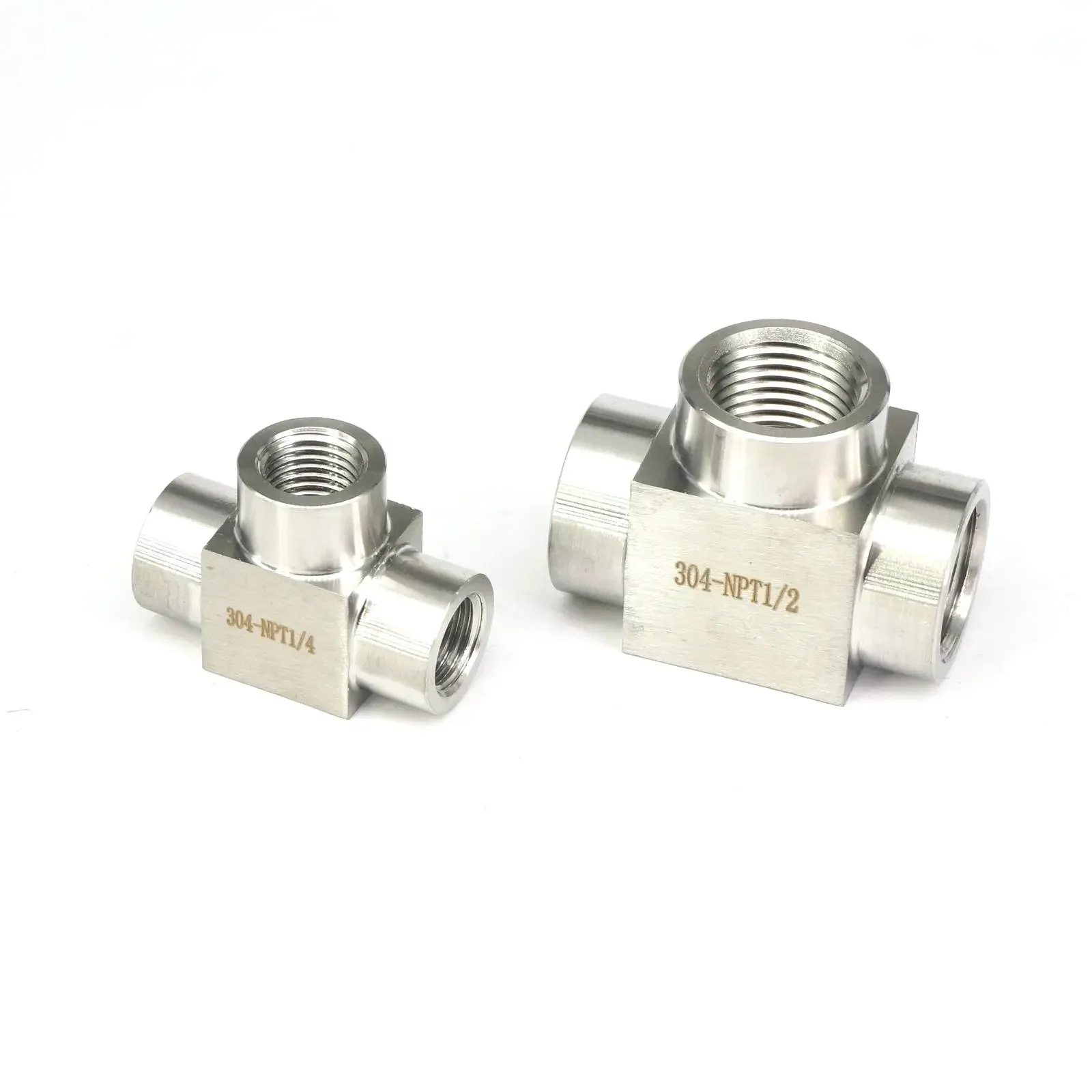 

3-ходовой фитинг для труб, 300 бар, 1/8 дюйма, 1/4 дюйма, 3/8 дюйма, 1/2 дюйма, 3/4 дюйма, 1 дюйм, NPT BSPP, с внутренней резьбой, 304 нержавеющая сталь, для воды, газа, масла