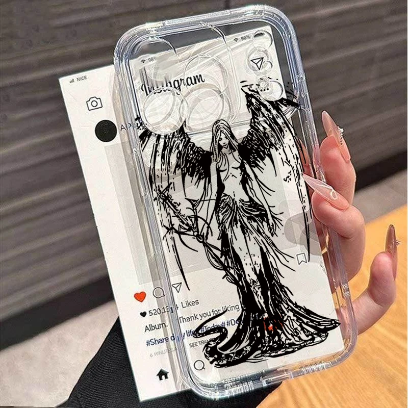 Japanese Cute Anime Girl INS Transparent Silicone Phone Case