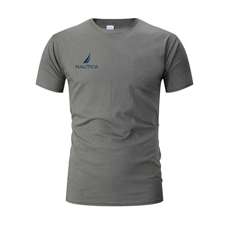 

Новинка лета 2024, высокое качество, модный принт NAUTICA, мужская спортивная уличная одежда для отдыха с коротким рукавом и круглым вырезом, Мужская трикотажная ткань
