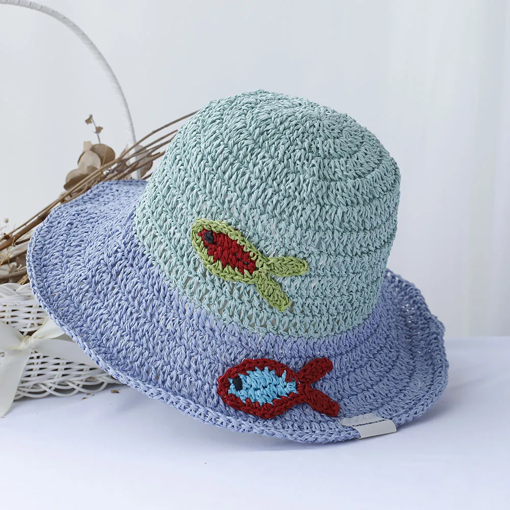 Chili Pepper Crochet Bucket Hat Handmade Straw Hat For Beach_voghion.com