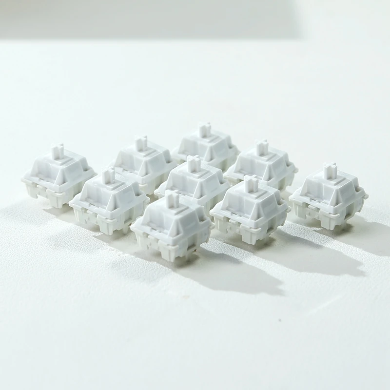 FEKER 화이트 대리석 스위치 선형 5 핀 MX 스위치, HIFI 공장 윤활, DIY 맞춤형 기계식 키보드 키트, 용수철 20mm POM 축