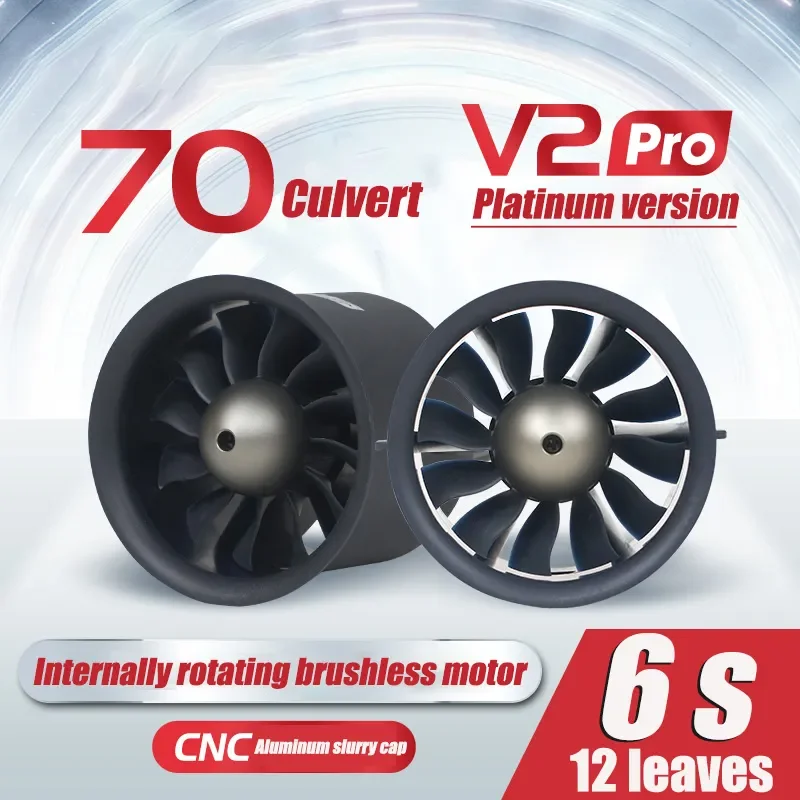 

FMS Ducted Fan EDF Jet 70mm 6S Pro V2 12 Blade With 3060-KV1900 Motor RC Airplane Aircraft Plane Engine Power System 2700g