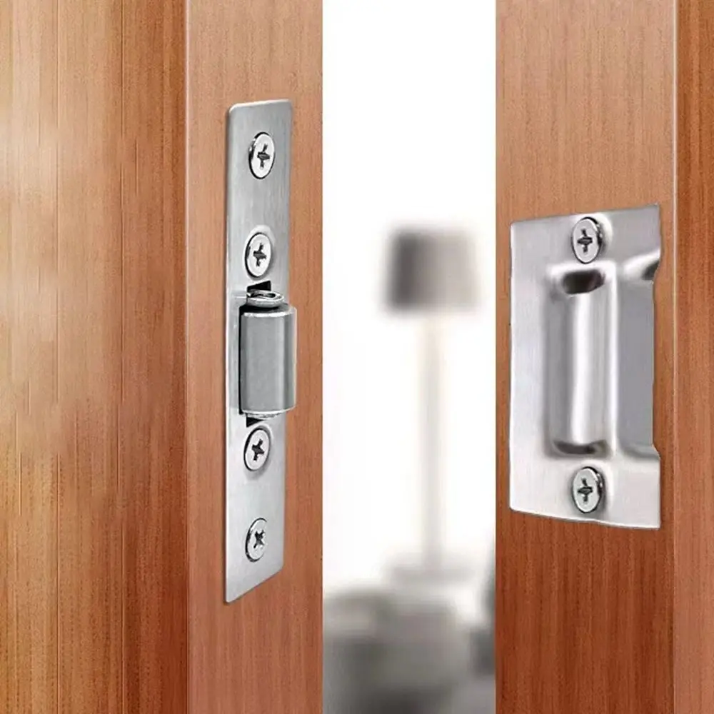 Stainless Steel Door Latches Cupboard Cabinet Roller Latch Lock Wooden Door Stops