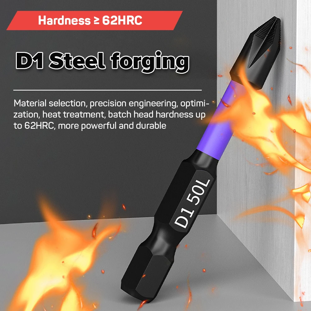 Anti-shock Strong Magnetic Screwdriver Bits D1 High Hardness Batch Head Non-slip Impact Driver Bit Sets Power Drilling Tools Precision Screwdriver Set