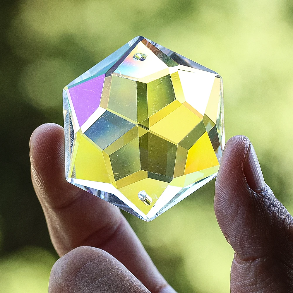 Hexagram Star of David Crystal Suncatcher Hanging Glass Faceted Prism Lightcatcher Rainbow Maker Lucky Amulet Pendant Decor sun catcher crystal pendant sun catchers window ornament