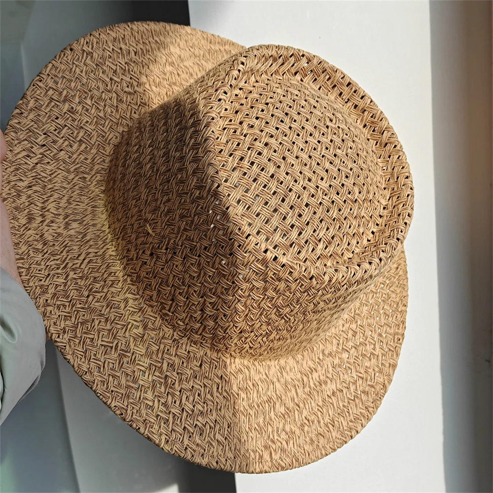 Französischer Strohhut, Sommer-Sonnenhut, breite Krempe, Fedora, Panama, Sommer-Strandhut für Damen und Herren, Sonnenhut, Urlaub, Urlaub, Chapeau Femme – Detail 23