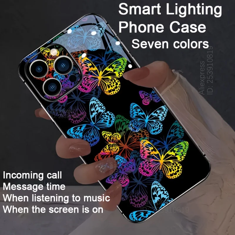 Glow Shine Butterfly LED Phone Case with Flash Cover