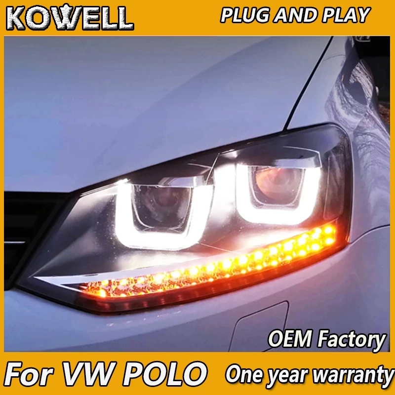

Car Accessories for VW Polo Headlights 2010-2017 Polo Head Light DRL Daytime Running Light Guide Bi-Xenon HID Accessories