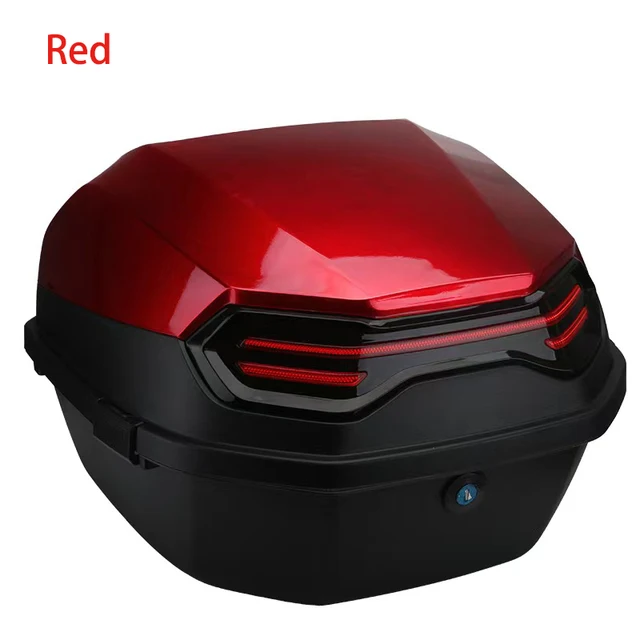 Universal Motorcycle Rear Tail Trunk Lockable Carrier Waterproof Storage Case With Mounting Hardware For Full Helmet Storage