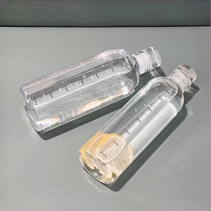 High Borosilicate Glass Leak-Proof Sports Water Bottle with Time Marker