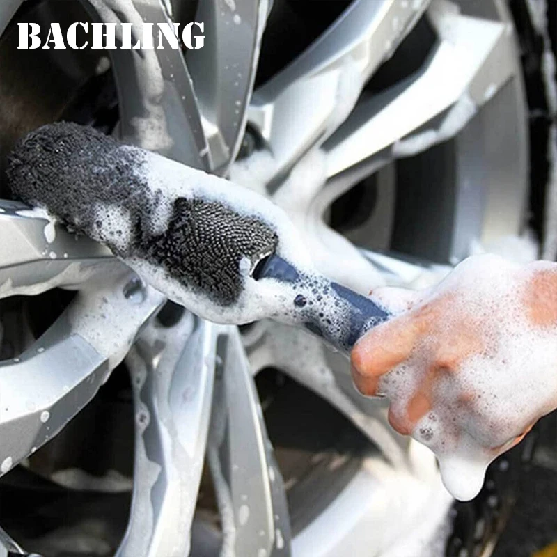 2Piece Car Wash Brush Microfiber Tire Scrubber Wheel Brush Trunk Dust Remover Car with Plastic Handle Auto Washing Cleaner Tools 6