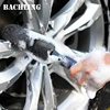 2Piece Car Wash Brush Microfiber Tire Scrubber Wheel Brush Trunk Dust Remover Car with Plastic Handle Auto Washing Cleaner Tools 6