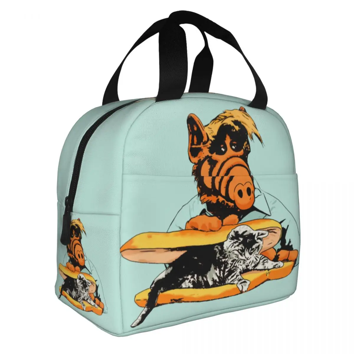 

Kitty Sandwich Alf The Extraterrestrial Insulated Lunch Bags Cooler Bag Meal Container Melmac Tote Lunch Box Food Storage Bags