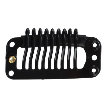 AA20-40 pezzi clip nera a nove denti per clip a scatto per estensione dei capelli per uso fai da te (nero) 32 mm L