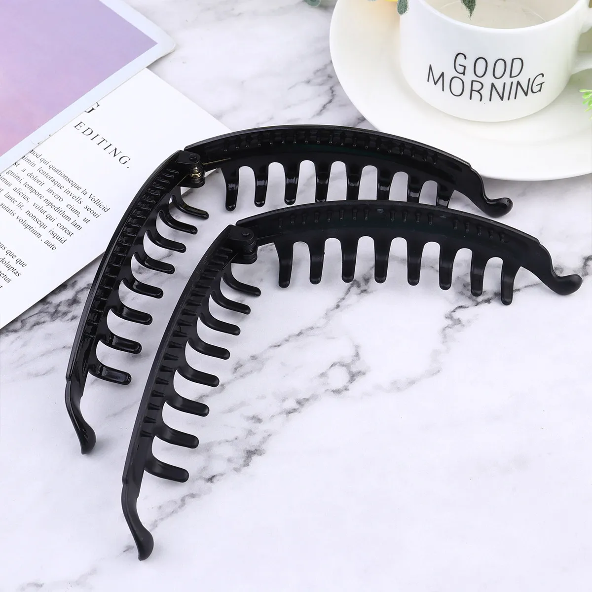 10Pcs 바나나 클립 플라스틱 헤어 클램프 강력한 그립 논슬립 일상 사용 작업 홈 파티 요가 샤워 메이크업 스타일링 피쉬테일