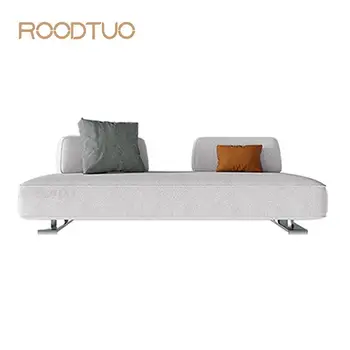 Roodtuo-화이트 3 인용 소파, 피부 친화적 패브릭 탈부착 디자인, 충격 공간, 가정용 튼튼하고 모던한 미니멀리스트 소파
