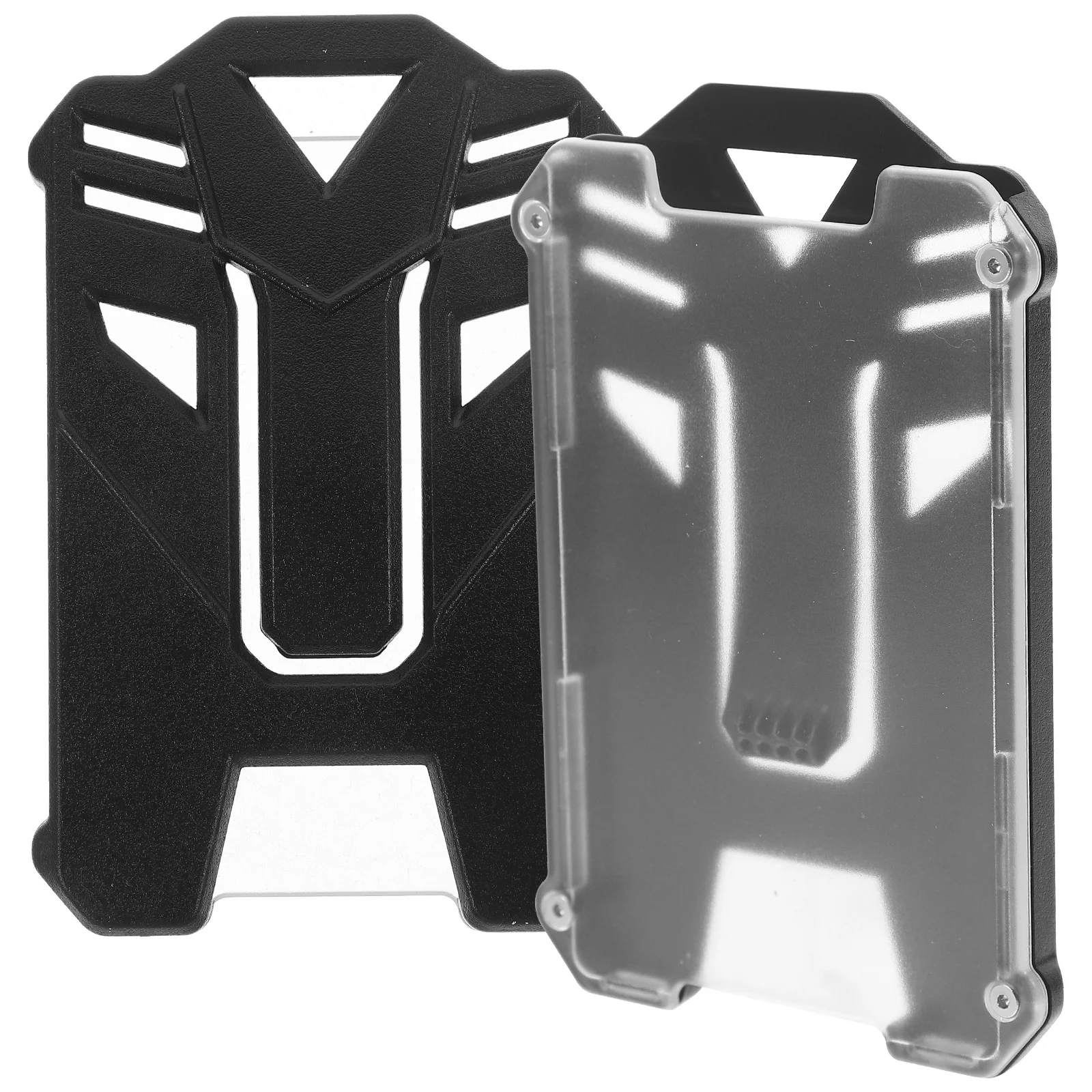 

2pcs Office Card Holder Reusable Name Badge Holder Hard ID Card Sleeves Car Holders