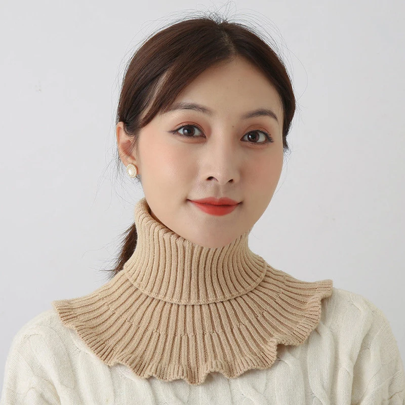 Women Wool Collar Elastic Knitted False Collar